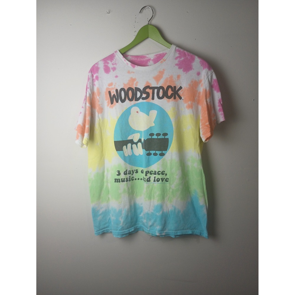 Liquid Blue Woodstock Tie Dye TShirt Rainbow Dove Graphic 2018 Large Mens Womens